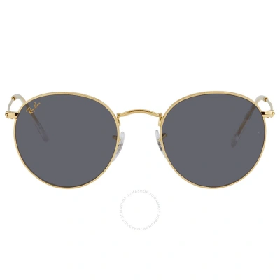 Ray Ban Round Metal Blue Men's Sunglasses Rb3447 9196r5 53 In Blue / Gold