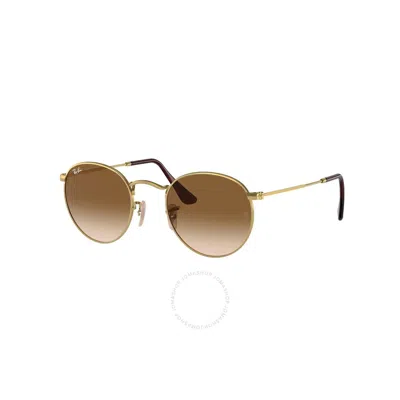 Ray Ban Sunglasses Unisex Round Metal Gradient - Gold Frame Brown Lenses 50-21