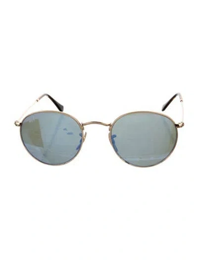 Pre-owned Ray Ban Round Metal Cat-eye Sunglasses In Brown