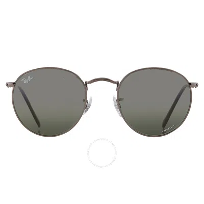 Ray Ban Round Metal Chromance Polarized Green Gradient Round Men's Sunglasses Rb3447 004/g4 50 In Gray