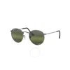 Ray Ban Ray-ban 53mm Round Polarized Sunglasses In Dark / Gun Metal / Gunmetal / Silver