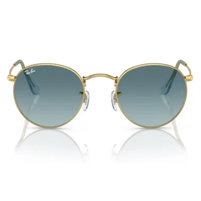 Ray Ban Round Metal Flat Lenses Gold / Blue Gradient Grey