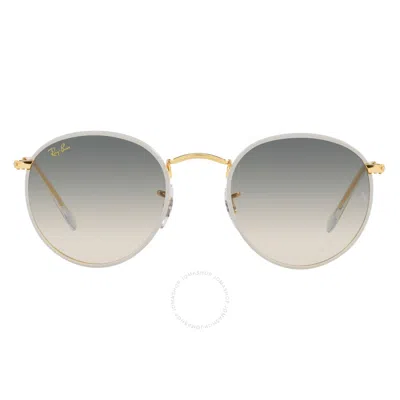 Ray Ban Round Metal Full Color Legend Light Grey Gradient Men's Sunglasses Rb3447jm 919632 50 In Gold / Grey