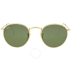 RAY BAN RAY BAN ROUND METAL GREEN CLASSIC G-15 ROUND UNISEX SUNGLASSES RB3447 001 47