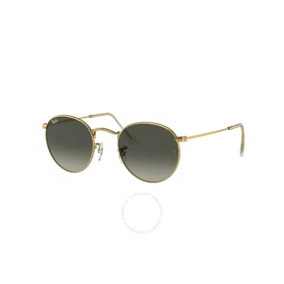 Ray Ban Round Metal Grey Gradient Unisex Sunglasses Rb3447 001/71 53 In Gold / Grey