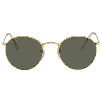 Ray Ban Round Metal Legend Gold Green Classic G-15 Unisex Sunglasses Rb3447 919631 50