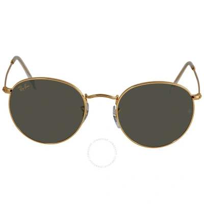 Ray Ban Round Metal Legend Green Classic G-15 Unisex Sunglasses Rb3447 919631 53 In Gold / Green