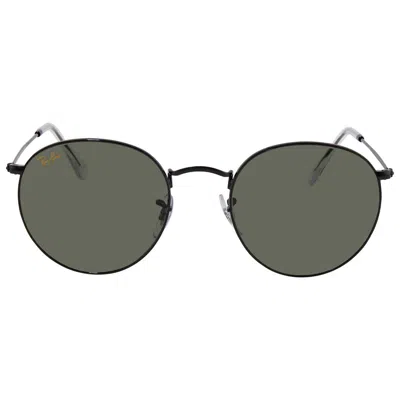Ray Ban Round Metal Legend Green Classic G-15 Round Unisex Sunglasses Rb3447 919931 53 In Black
