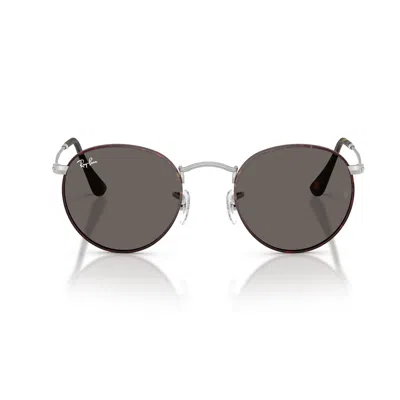 Ray Ban Round Metal Matte Havana Matte Silver / Dark Grey