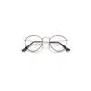 Ray Ban Round Metal Optics Eyeglasses Matte Silver Frame Clear Lenses 47-21 In Matte Silver