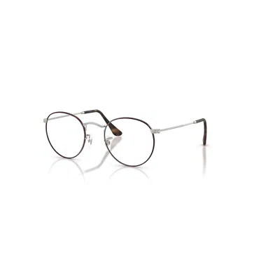 Ray Ban Eyeglasses Unisex Round Metal Optics - Matte Silver Frame Clear Lenses 50-21 In Matt Silber