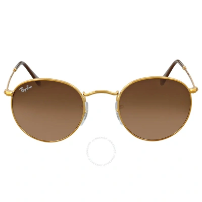 Ray Ban Round Metal Pink/brown Gradient Unisex Sunglasses Rb3447 9001a5 47 In Bronze / Brown / Ink / Pink