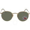 Ray Ban Round Metal Polarized Green Classic G-15 Unisex Sunglasses Rb3447 001/58 50 In Gold / Green