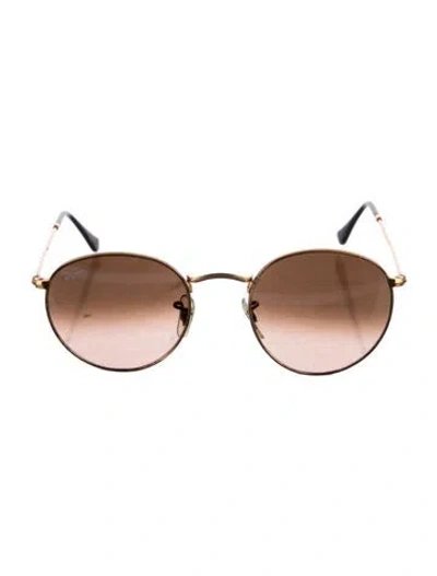 Pre-owned Ray Ban Round Metal Round Sunglasses In Brown