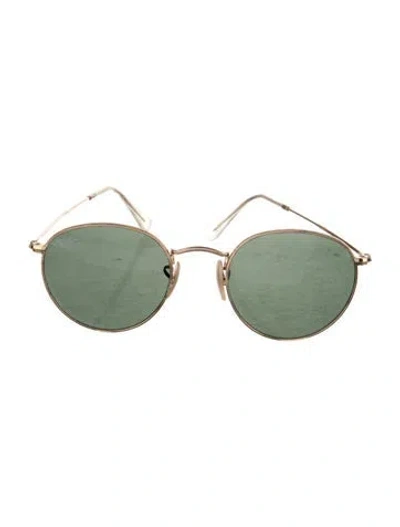 Pre-owned Ray Ban Round Metal Round Sunglasses In Gold