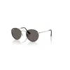 Ray Ban Sunglasses Man Round Metal - Matte Silver Frame Grey Lenses 53-21 In Matt Silber
