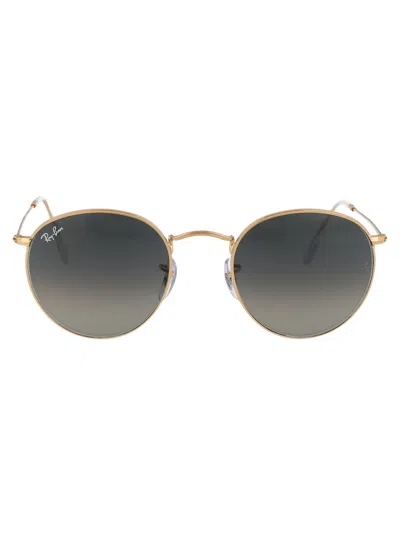 Ray Ban Round Metal Sunglasses In 001/71 Gold