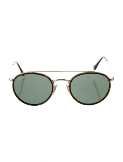Pre-owned Ray Ban Round Mirrored Round Sunglasses In Gold