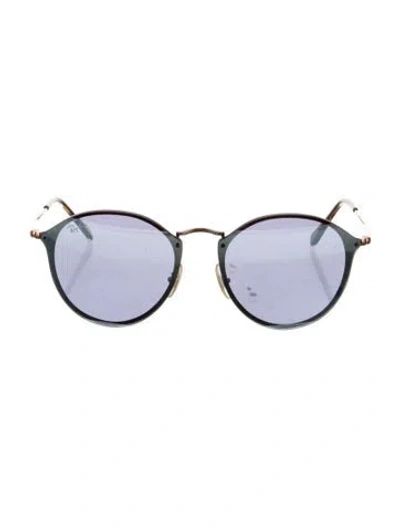 Pre-owned Ray Ban Round Mirrored Sunglasses In Black