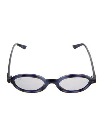 Pre-owned Ray Ban Round Mirrored Sunglasses In Blue