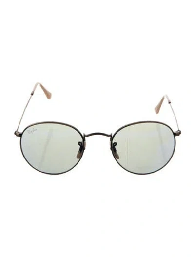 Pre-owned Ray Ban Round Mirrored Sunglasses In Gold