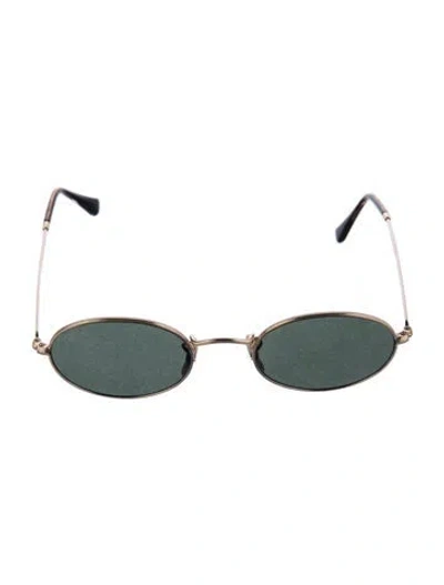 Pre-owned Ray Ban Round Mirrored Sunglasses In Gold