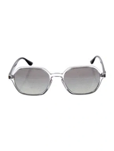 Pre-owned Ray Ban Round Mirrored Sunglasses In Gray