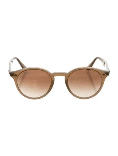 Pre-owned Ray Ban Round Mirrored Sunglasses In Neutral