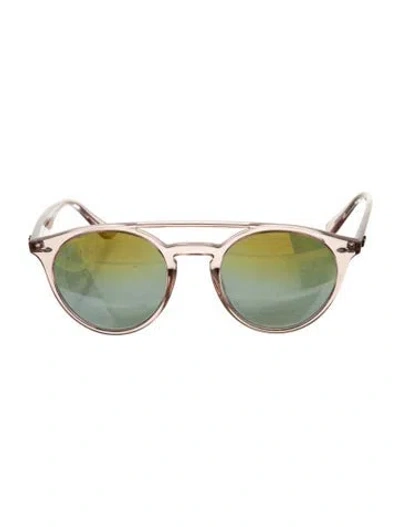 Pre-owned Ray Ban Round Mirrored Sunglasses In Pink