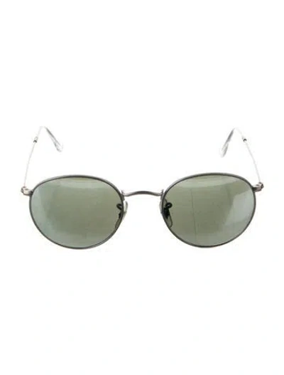 Pre-owned Ray Ban Round Mirrored Sunglasses In Silver