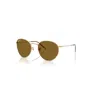 Ray Ban Round Reverse Sonnenbrillen Arista Gold Fassung Braun Glas Polarisiert 55-21 In Arista Gold