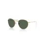 Ray Ban Round Reverse Sunglasses Arista Gold Frame Green Lenses 55-21 In Arista Gold