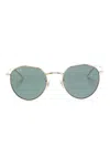 Ray Ban Round Reverse Sunglasses In Gold