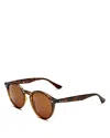 Ray Ban Ray-ban Highstreet 49mm Round Sunglasses In Dark Havana/dark Brown Solid