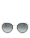 Ray Ban Ray-ban Round Sunglasses, 50mm In Black On Legend Gold/gray