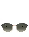 Ray Ban Runde Sonnenbrille Mit Logo-print In Gray/green Gradient