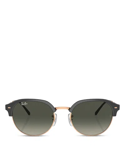 Ray Ban Runde Sonnenbrille Mit Logo-print In Gray/green Gradient