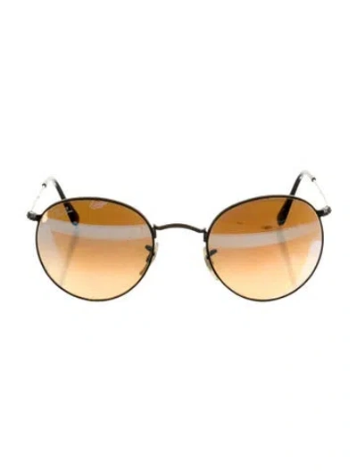Pre-owned Ray Ban Round Tinted Sunglasses In Black