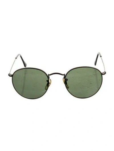 Pre-owned Ray Ban Round Tinted Sunglasses In Black
