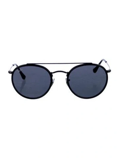 Pre-owned Ray Ban Round Tinted Sunglasses In Black