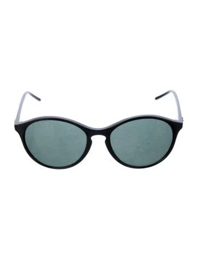 Pre-owned Ray Ban Round Tinted Sunglasses In Black