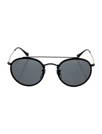 Pre-owned Ray Ban Round Tinted Sunglasses In Black