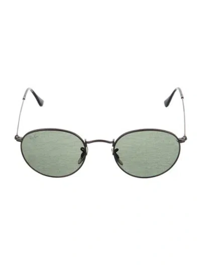 Pre-owned Ray Ban Round Tinted Sunglasses In Black