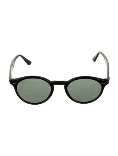Pre-owned Ray Ban Round Tinted Sunglasses In Black