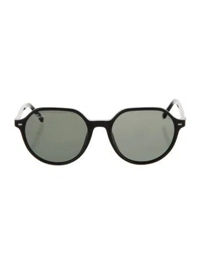 Pre-owned Ray Ban Round Tinted Sunglasses In Black