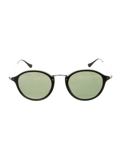 Pre-owned Ray Ban Round Tinted Sunglasses In Black