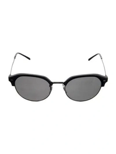 Pre-owned Ray Ban Round Tinted Sunglasses In Blue