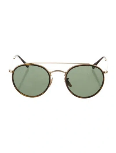 Pre-owned Ray Ban Round Tinted Sunglasses In Brown