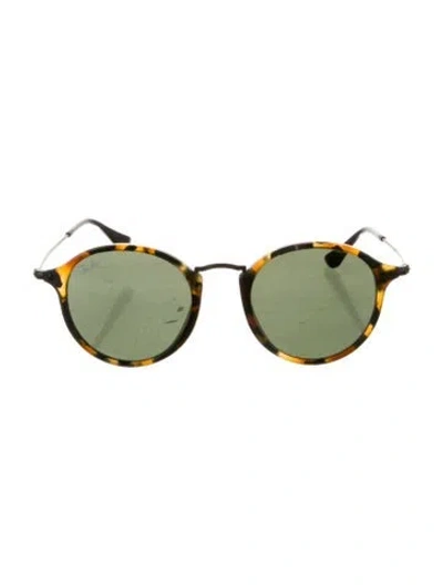 Pre-owned Ray Ban Round Tinted Sunglasses In Brown