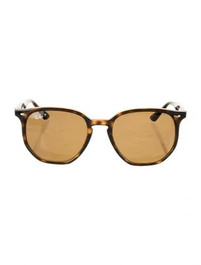 Pre-owned Ray Ban Round Tinted Sunglasses In Brown